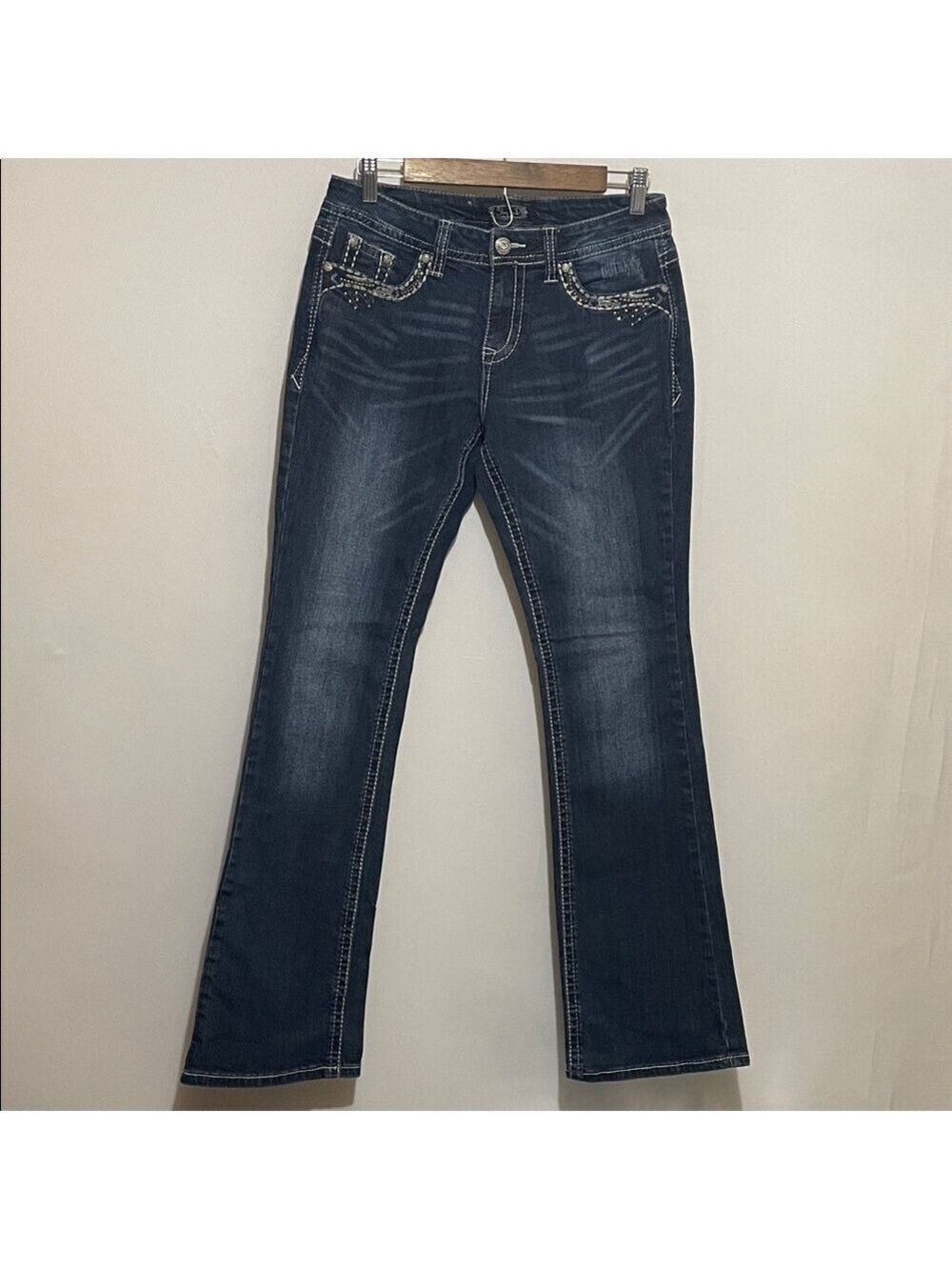 Shyanne Women's Bootcut Mid-Rise Dark Wash Jeans Sz 28